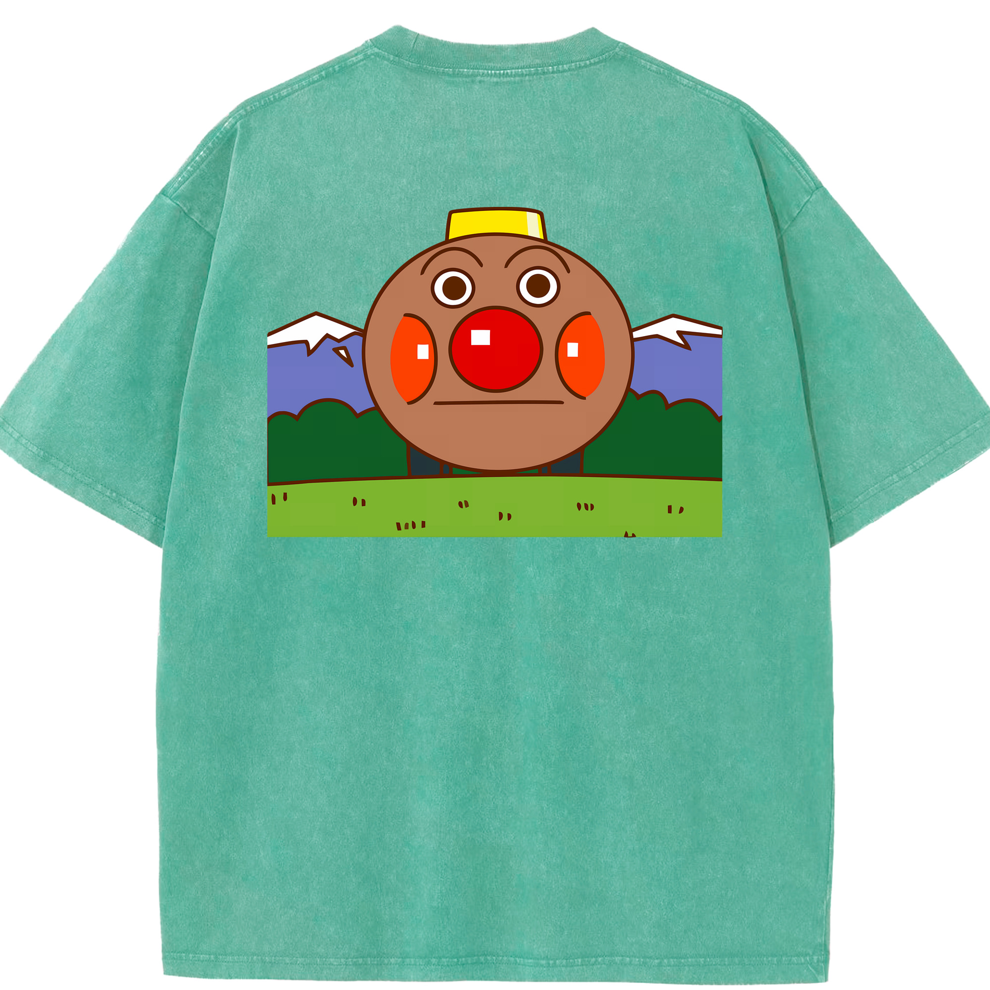 （画像用） アンパンマン Anpanman 綿100% ヴィンテージ風 半袖Tシャツ（背面プリント）